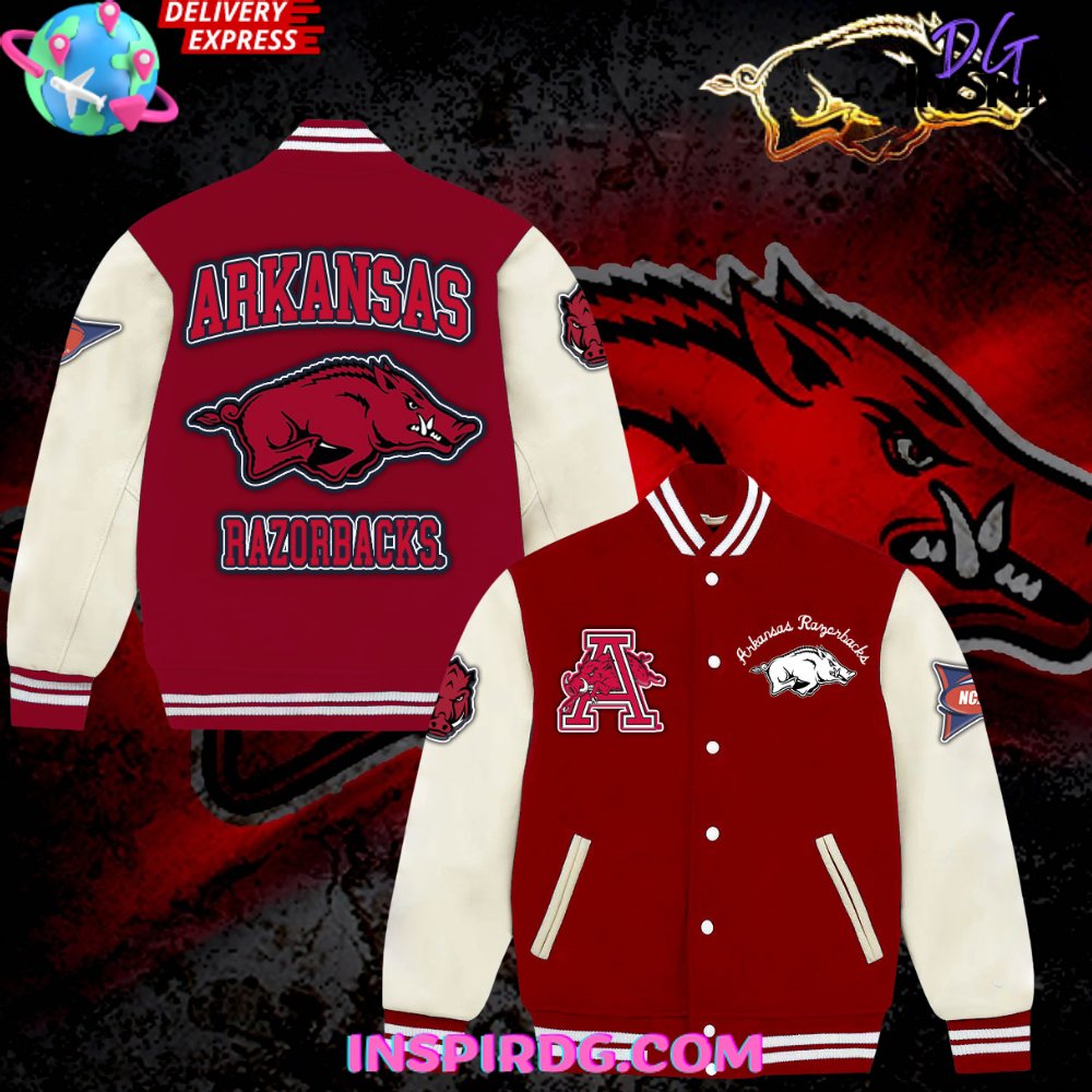 Arkansas Razorbacks Varsity leather letterman’s 2024 Jacket