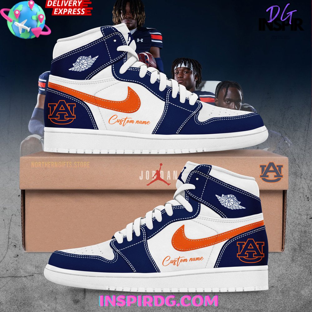 Auburn Tigers Football Custom Nike Air Jordan 1 InspirDG