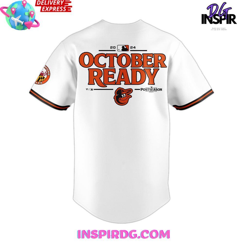 Baltimore Orioles October Ready Postseason 2024 White Baseball Jersey InspirDG