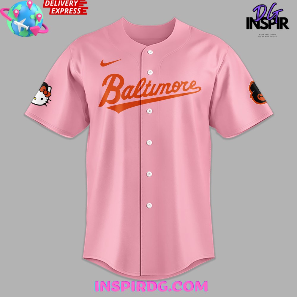 Baltimore Orioles x Hello Kitty 2024 Pink Baseball Jersey InspirDG