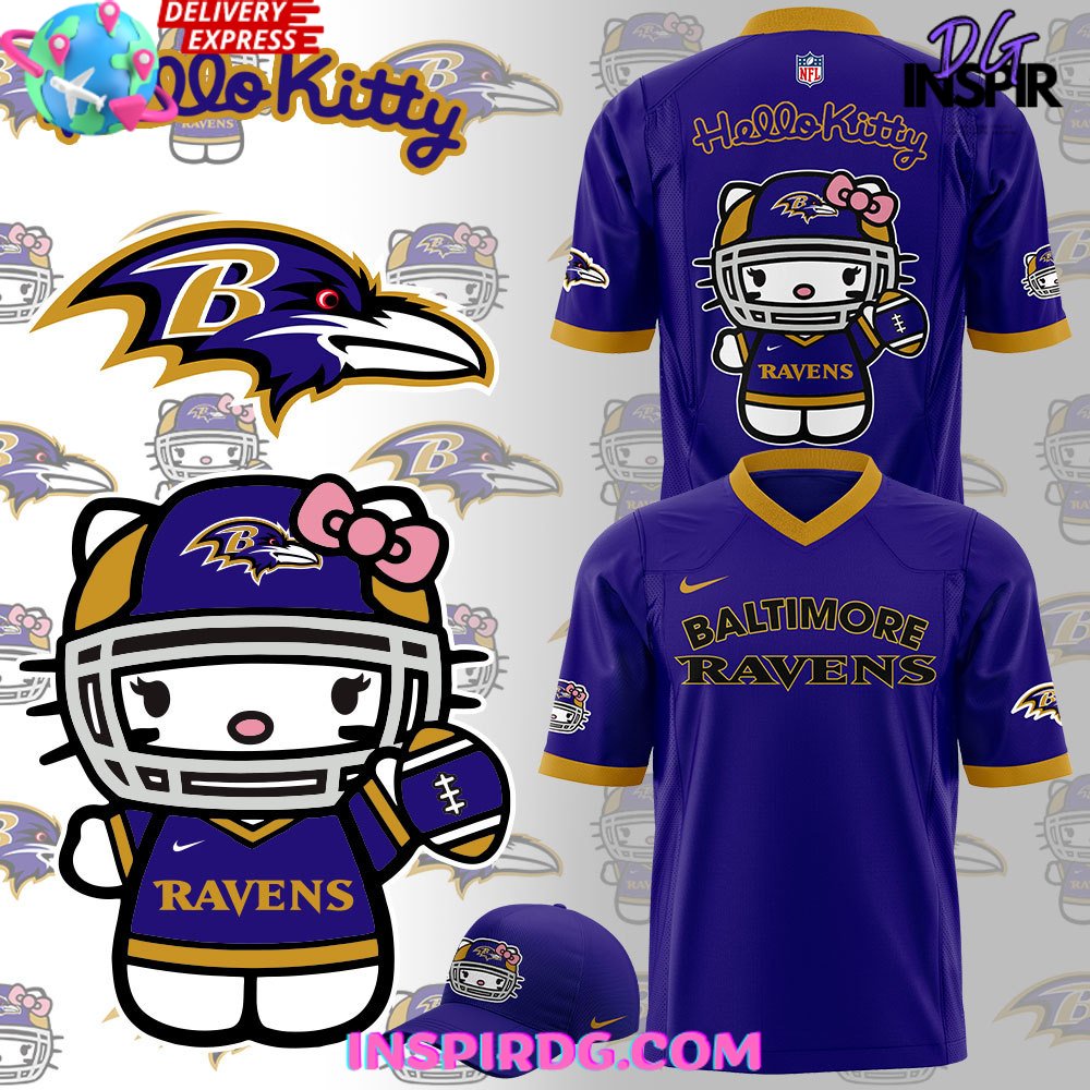 Baltimore Ravens x Hello Kitty Purple Football Jersey Baltimore Ravens x Hello Kitty Purple Football Jersey