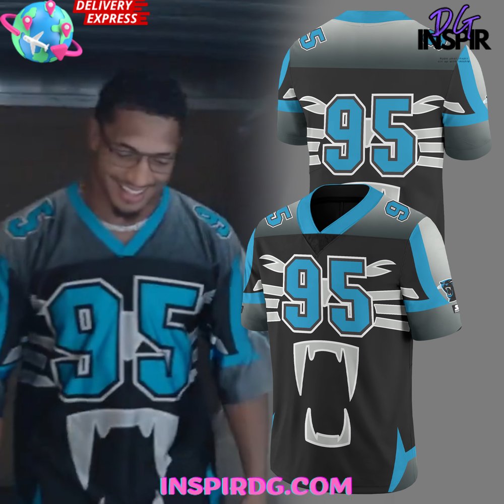 Carolina Panthers Vintage Big Face Starter NFL Football Jersey InspirDG