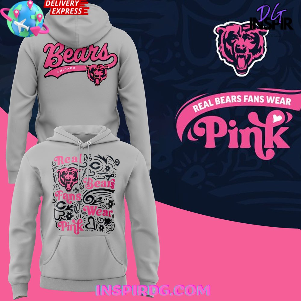 Chicago Bears Fans Wear Pink Special Hoodie InspirDG