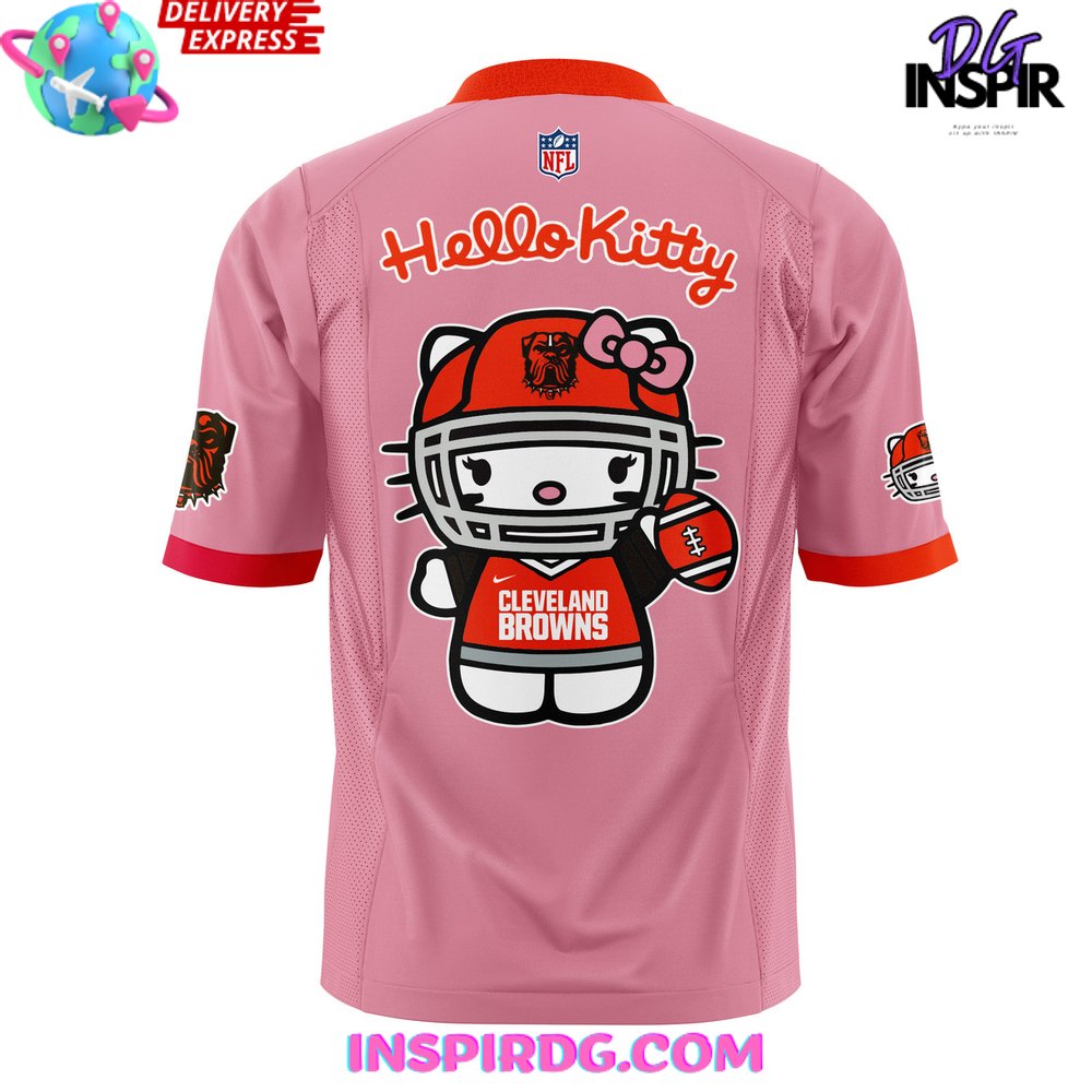 Cleveland Browns x Hello Kitty Pink Football Jersey InspirDG