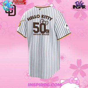 San Diego Padres Hello Kitty 50th Anniversary Stripe Baseball Jersey