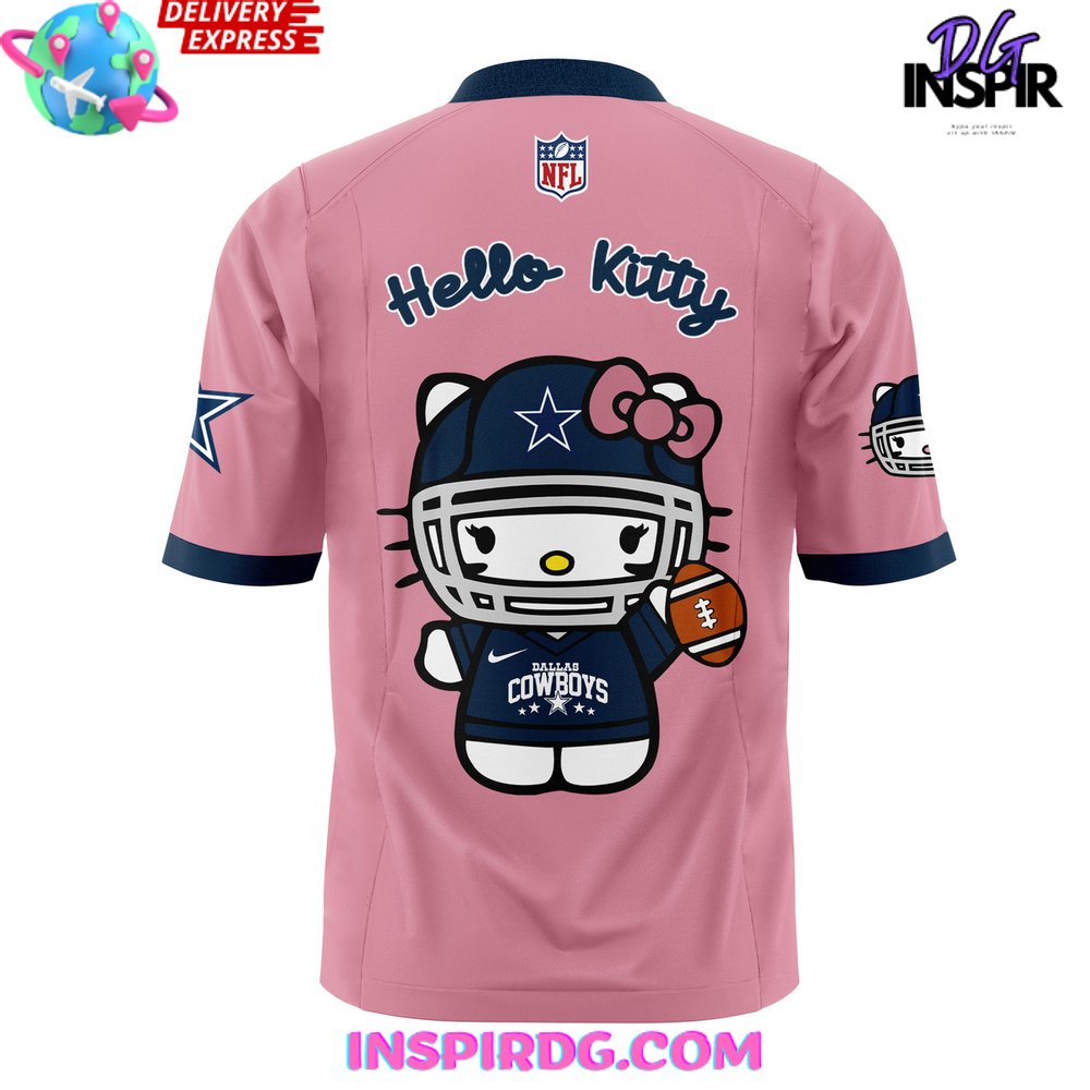 Dallas Cowboys x Hello Kitty Pink Football Jersey InspirDG