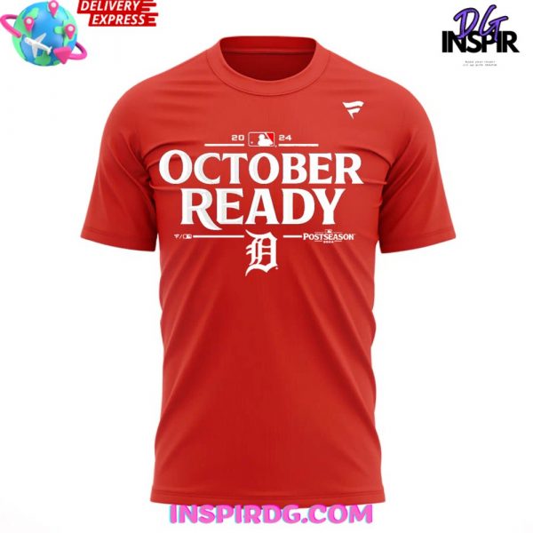 Detroit Tigers October Ready Post Season 2024 Red T-Shirt