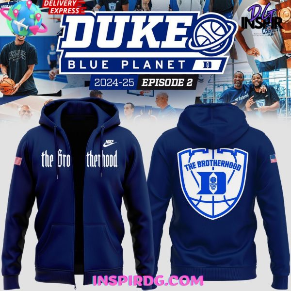 Duke Blue Planet The Brotherhood 2024 Blue Zip Hoodie