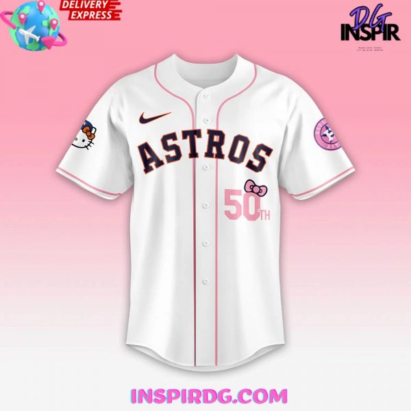 Houston Astros Hello Kitty 50th Anniversary Baseball Jersey