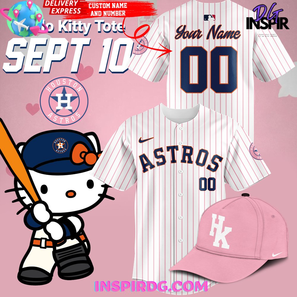 Houston Astros Hello Kitty Night Stripe Baseball Jersey InspirDG