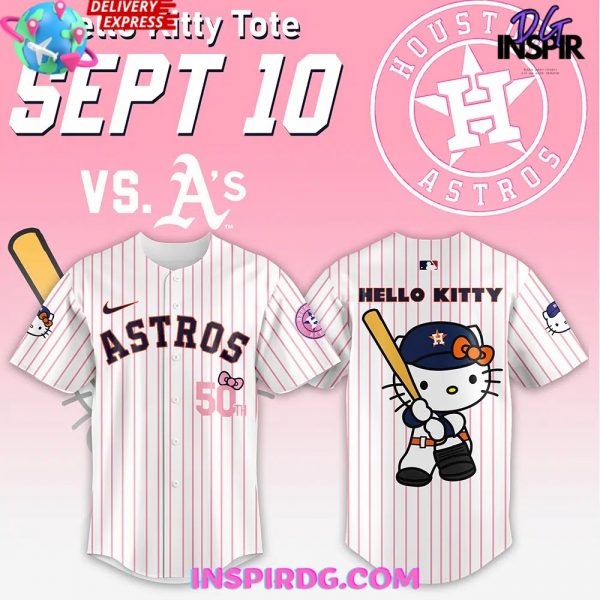 Houston Astros Hello Kitty Stripe Baseball Jersey