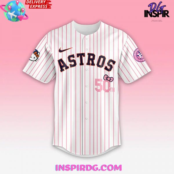 Houston Astros Hello Kitty Stripe Baseball Jersey