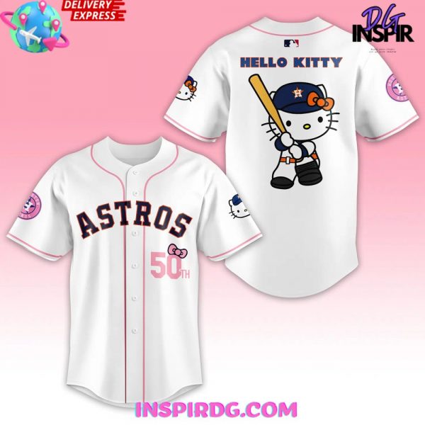Houston Astros x Hello Kitty Night White Baseball Jersey