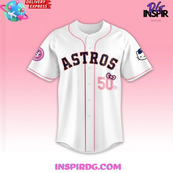 Houston Astros x Hello Kitty Night White Baseball Jersey