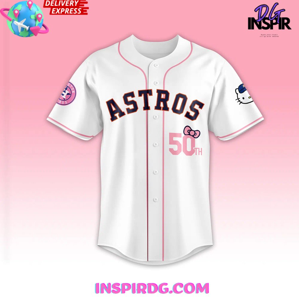 Houston Astros x Hello Kitty Night White Baseball Jersey