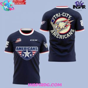 Tri-City Americans Hockey 2024 Navy T-Shirt