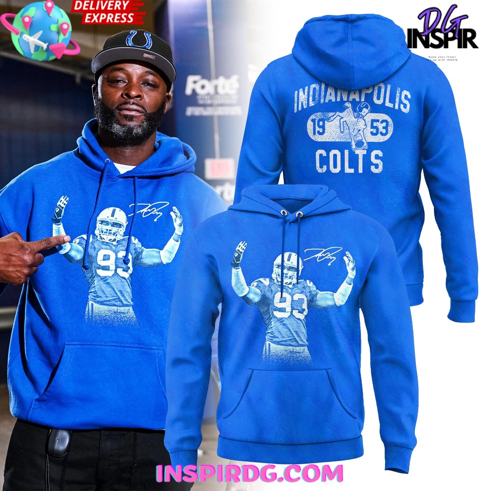 Indianapolis Colts Dwight Freeney Signature Hoodie InspirDG