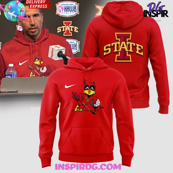 Iowa State Football Cardinal Mascot 2024 Hoodie