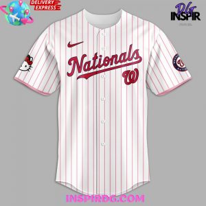 Washington Nationals x Hello Kitty 2024 Stripe Baseball Jersey