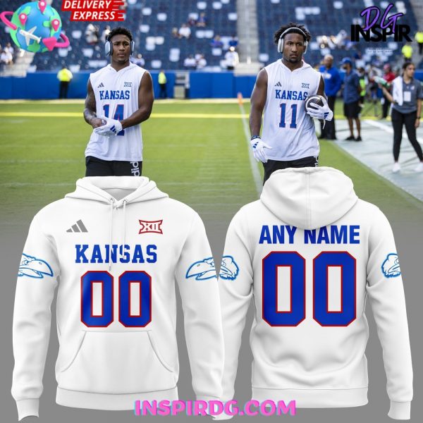 Kansas Jayhawks Football Big XII White Hoodie