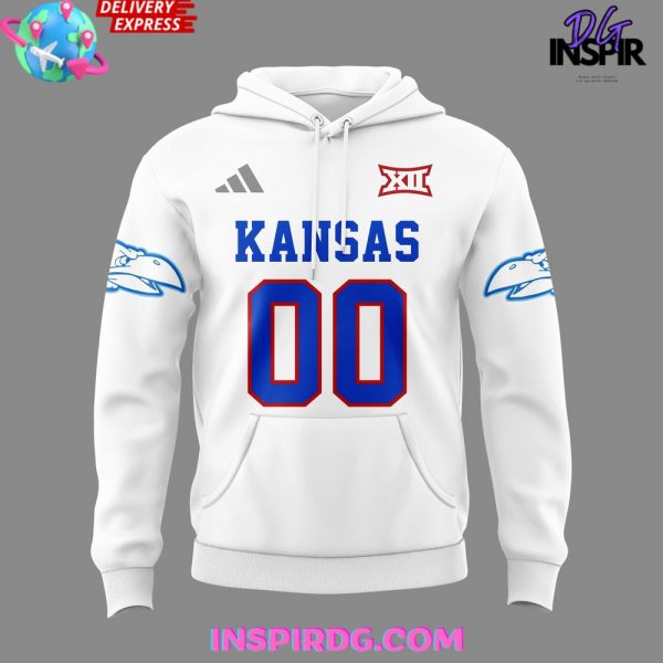 Kansas Jayhawks Football Big XII White Hoodie