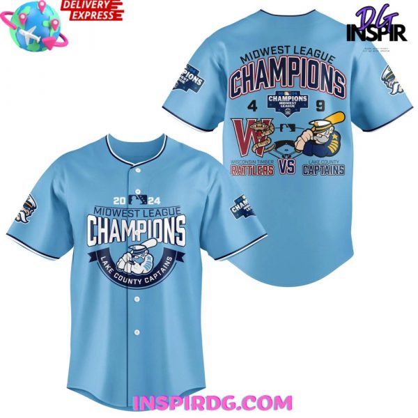 Lake County Captains Midwest League Champions 2024 Baseball Jersey