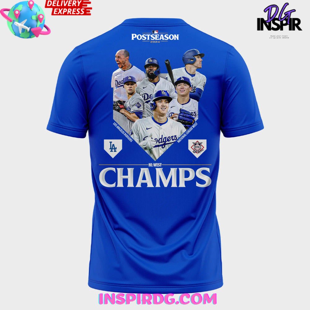 Los Angeles Dodgers 2024 National League West Champions T Shirt InspirDG