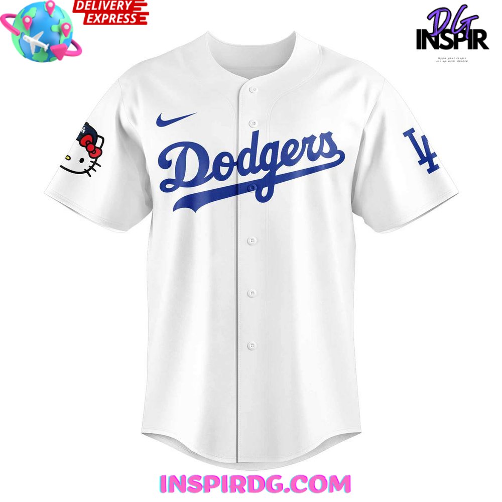 Los Angeles Dodgers x Hello Kitty Night 2024 Baseball Jersey InspirDG