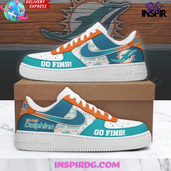 Miami Dolphins Go Fins Nike Air Force 1