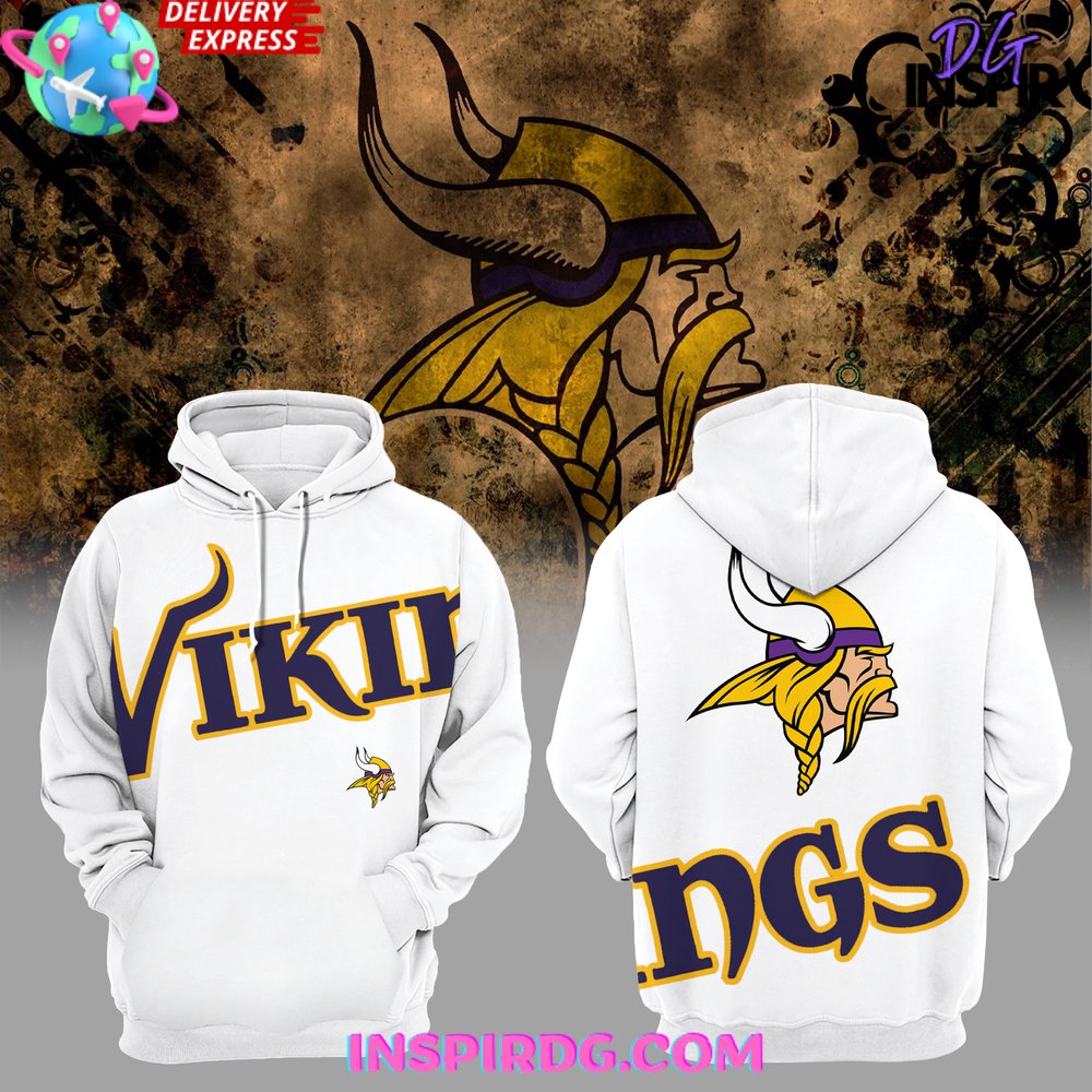 Minnesota Vikings New 2024 White Hoodie InspirDG