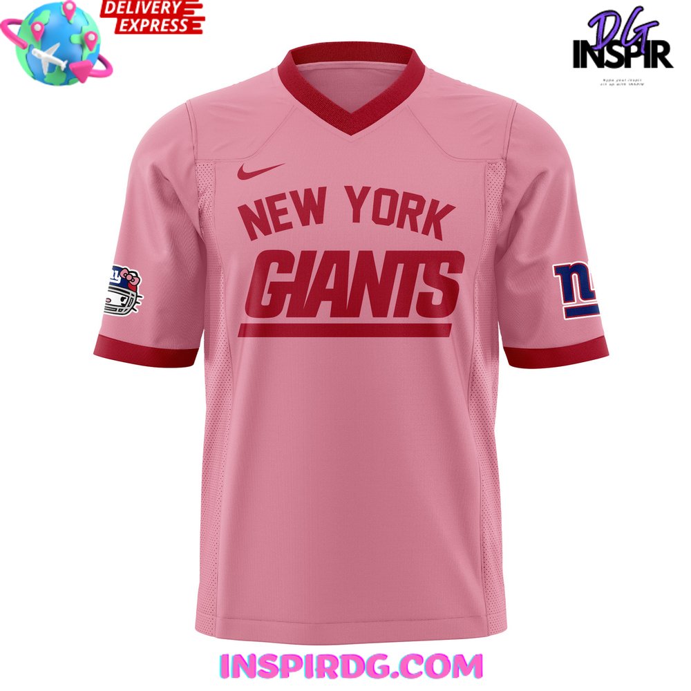 New York Giants x Hello Kitty Pink Football Jersey InspirDG