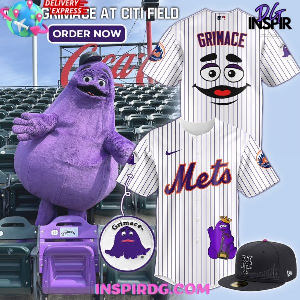 New York Mets x Meet Grimace Stripe Baseball Jersey