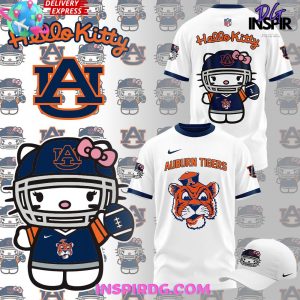 Auburn Tiger Football x Hello Kitty White TShirt