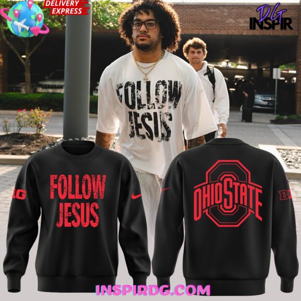 Ohio State Buckeyes Follow Jesus 2024 Black Sweatshirt