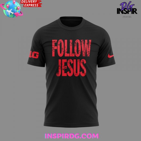 Ohio State Buckeyes Follow Jesus 2024 Black T-Shirt