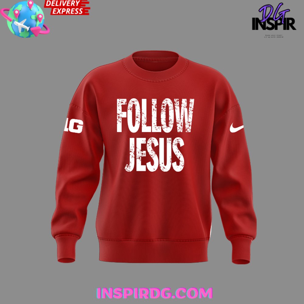 Ohio State Buckeyes Follow Jesus 2024 Red Sweatshirt InspirDG