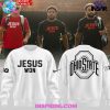 Ohio State Buckeyes Follow Jesus 2024 White Sweatshirt