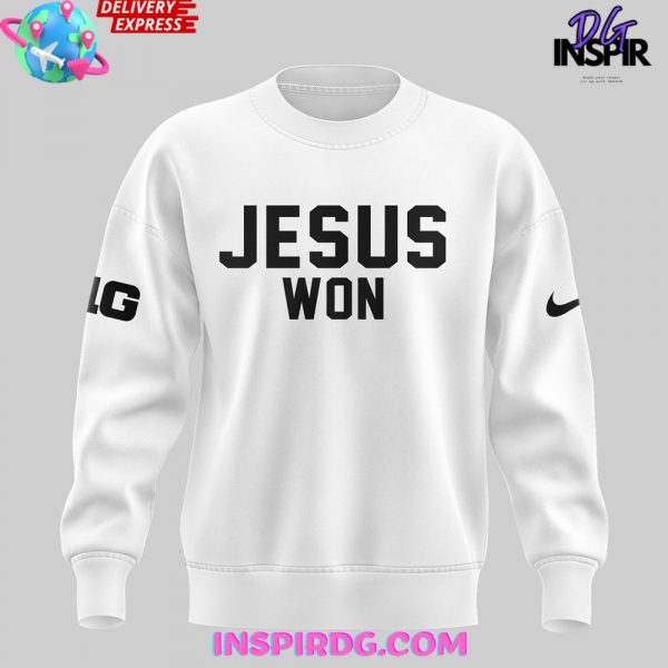 Ohio State Buckeyes Jesus Won 2024 White Sweatshirt