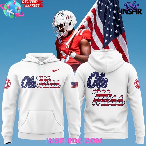 Ole Miss Rebels Military Appreciation 2024 White Hoodie