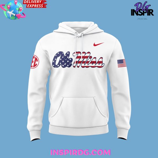 Ole Miss Rebels Military Appreciation 2024 White Hoodie