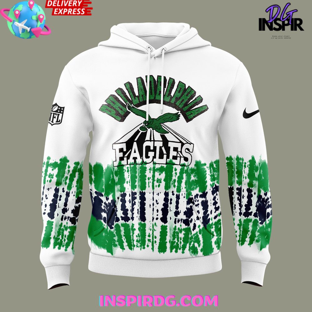 Philadelphia Eagles Tie Dye Green Hoodie InspirDG