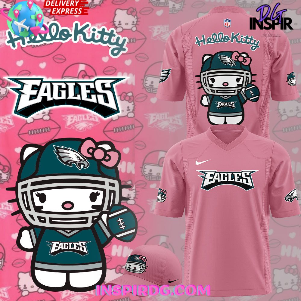 Philadelphia Eagles x Hello Kitty Pink T Shirt InspirDG