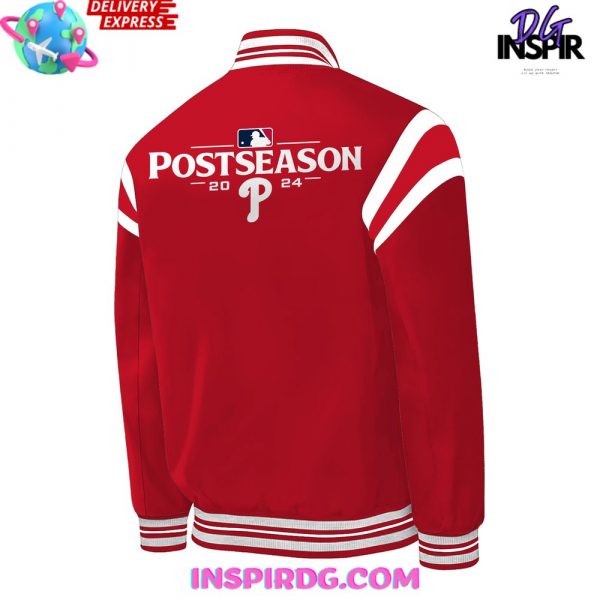 Philadelphia Phillies October Ready Postseason 2024 Red Baseball Jacket
