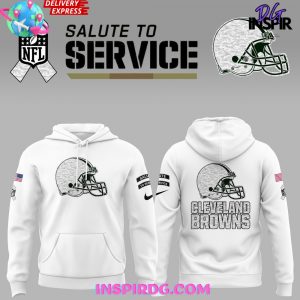 Cleveland Browns Salute To Service 2024 White Hoodie InspirDG