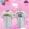 San Diego Padres Hello Kitty 50th Anniversary Stripe Baseball Jersey