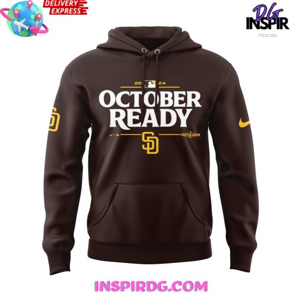 San Diego Padres October Ready Clinched 2024 Brown Hoodie