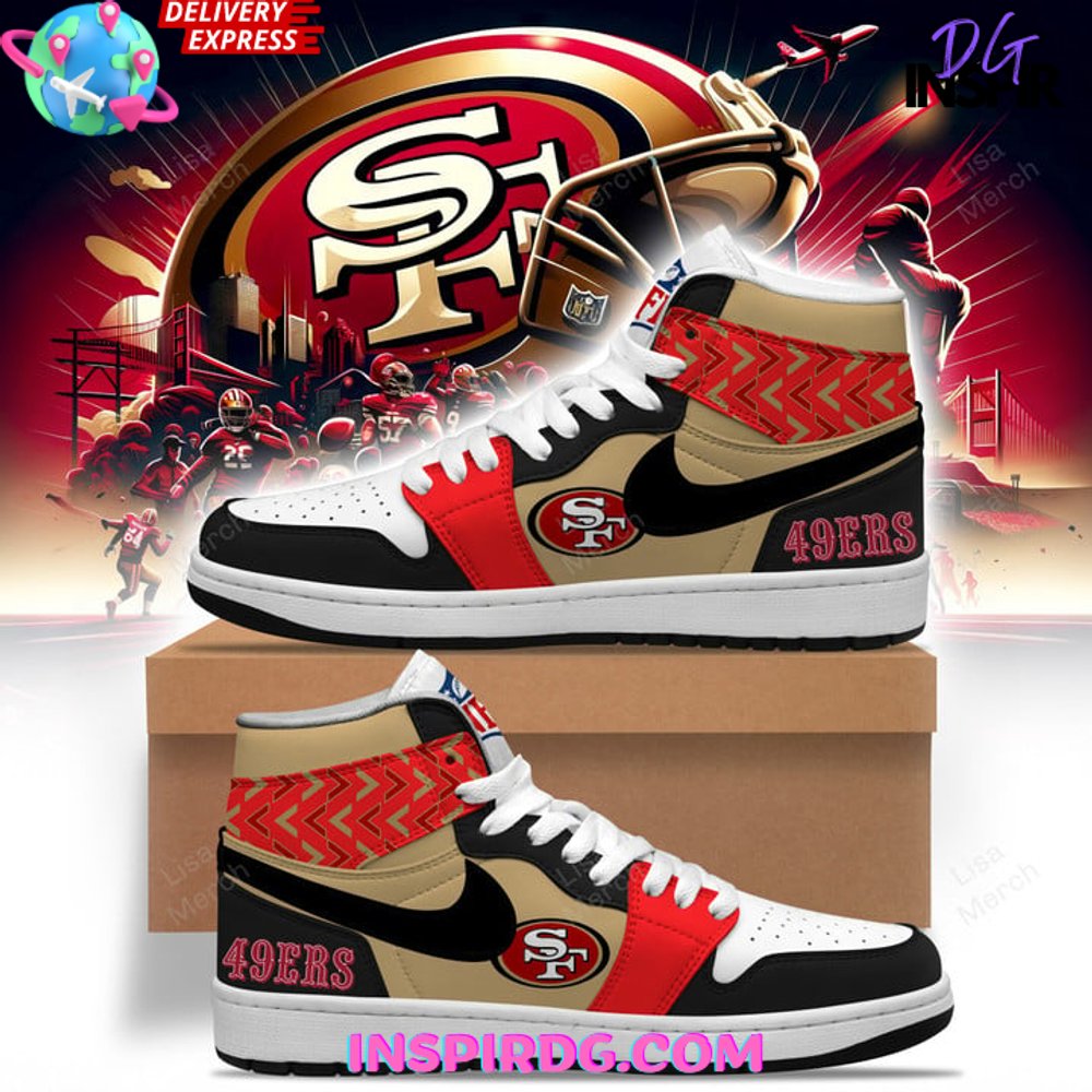 San Francisco 49ers Football Nike Air Jordan 1 Sneaker InspirDG