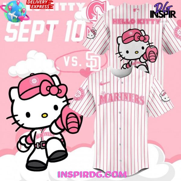 Seattle Mariners x Hello Kitty Stripe Baseball Jersey