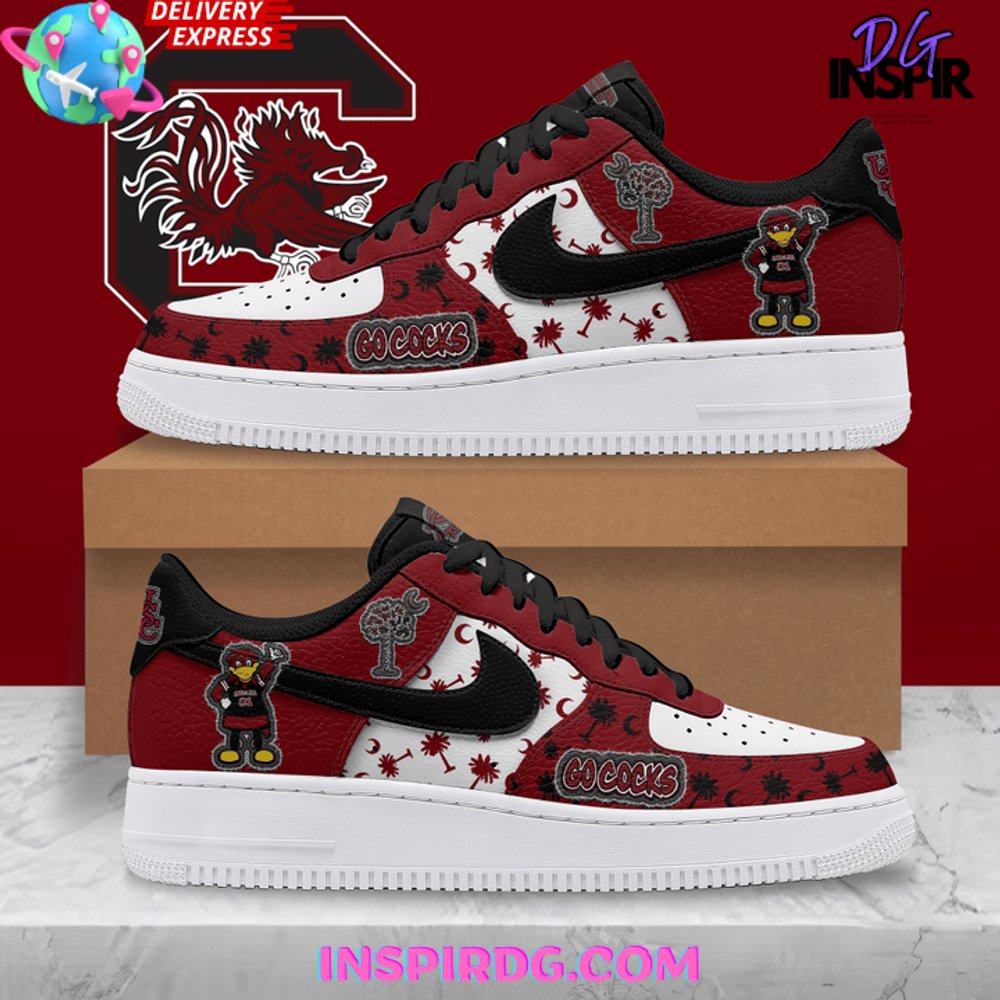 South Carolina Gamecocks Go Cocks Nike Air Force 1 InspirDG