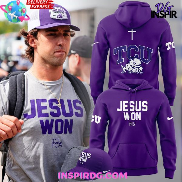 TCU Football Jesus Won 2024 Purple Hoodie